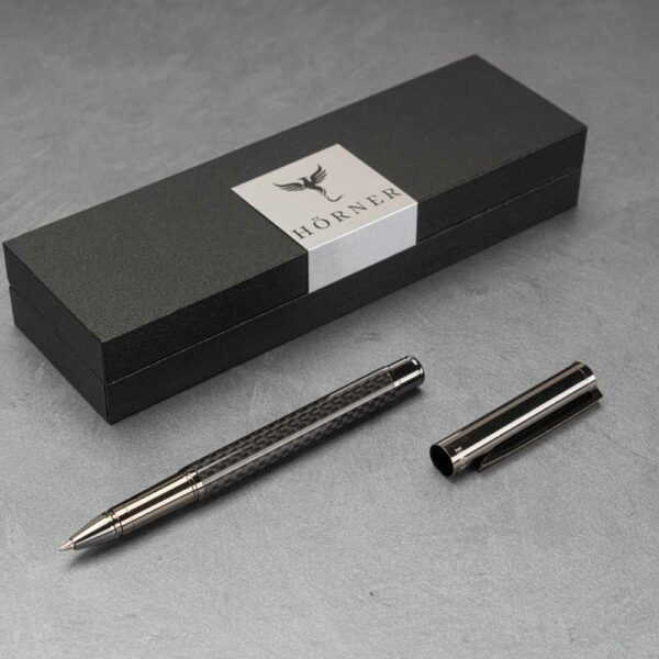 Hörner Carboneo Tintenroller I Bester Rollerball I Schöner Stift I Edle Geschenkbox