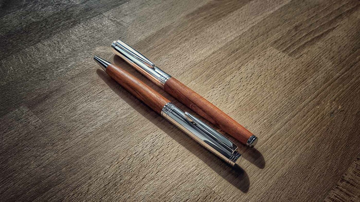 Hörner Legno hochwertige Kugelschreiber & Tintenroller Metall Stifte auf Holz