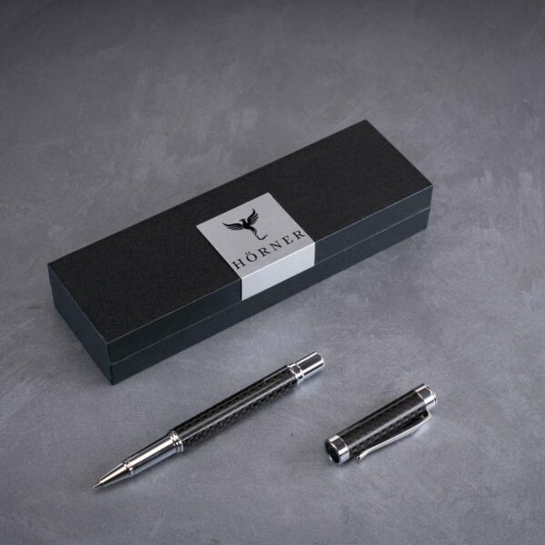 Hörner One Tintenroller I Business Rollerball aus Carbon I Edler Stift I Weiches Schreiben