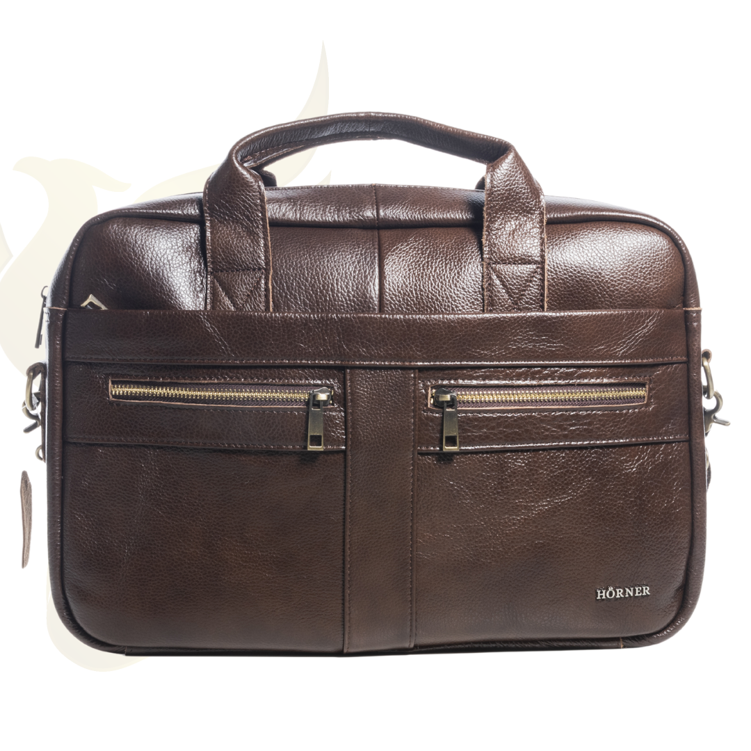 Dresden Laptoptasche Cognac Rindsleder Cognac, leicht und schmal