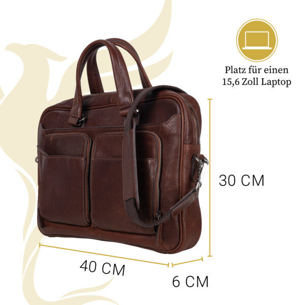 Hörner Hamburg I Ledertasche 15'6 Zoll LaptopI Premium Laptoptasche