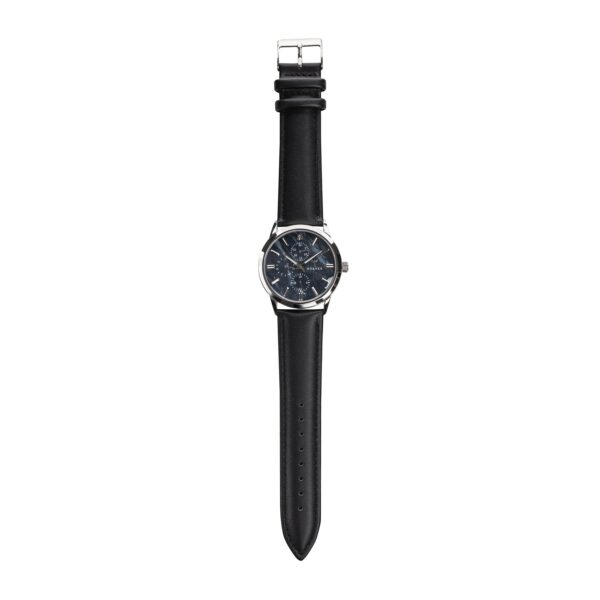Hörner Nova Midnight Herren-Armbanduhr mit mitternachtsblauem Zifferblatt in Perlmutt-Optik auf weißem Hintergrund